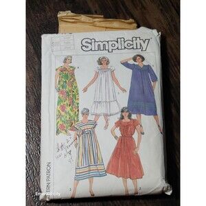Vtg Simplicity #7493 Misses Easy Pullover Dress Sewing Pattern Ruffle Neckline